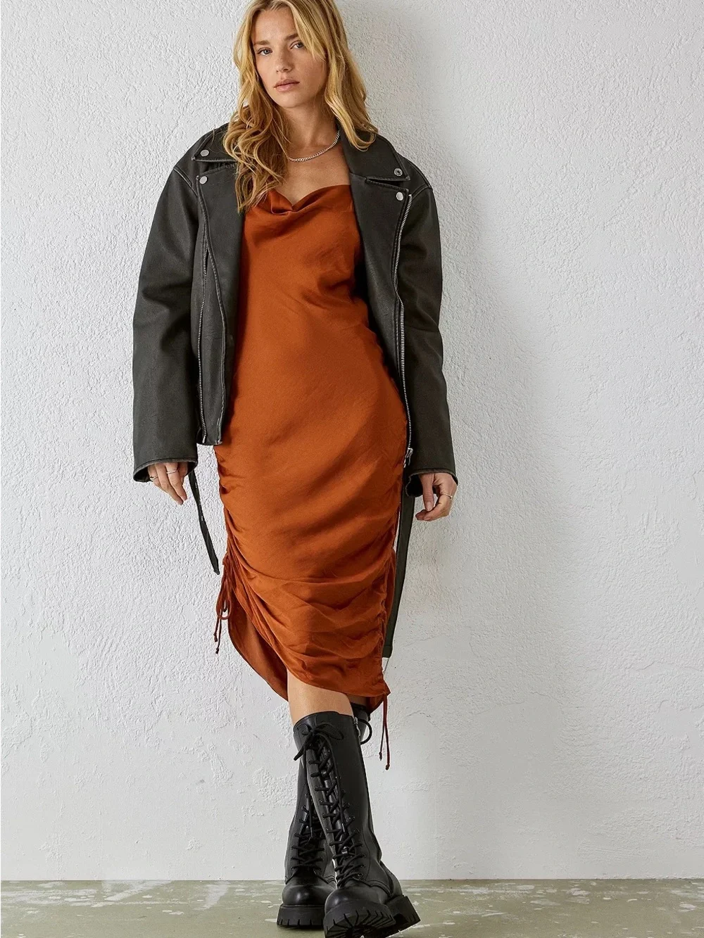 Intimately Free People Day To Night Slip Dress in Cinnaber/Rust XS 25667
